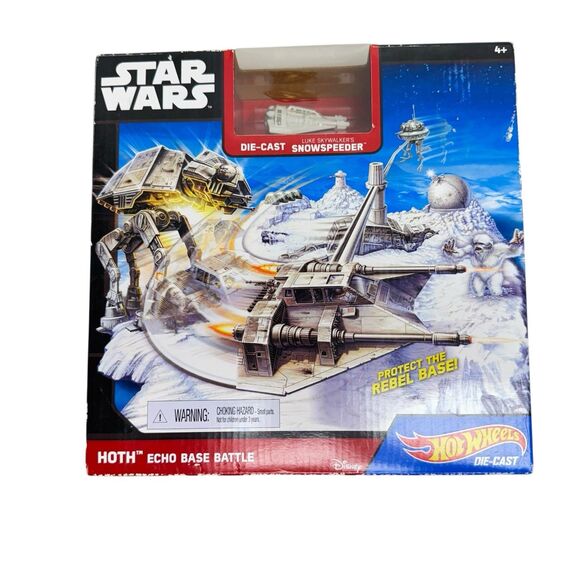 2014 Mattel Hot Wheels Star Wars Hoth Echo Base Battle Die-Cast Playset NIB